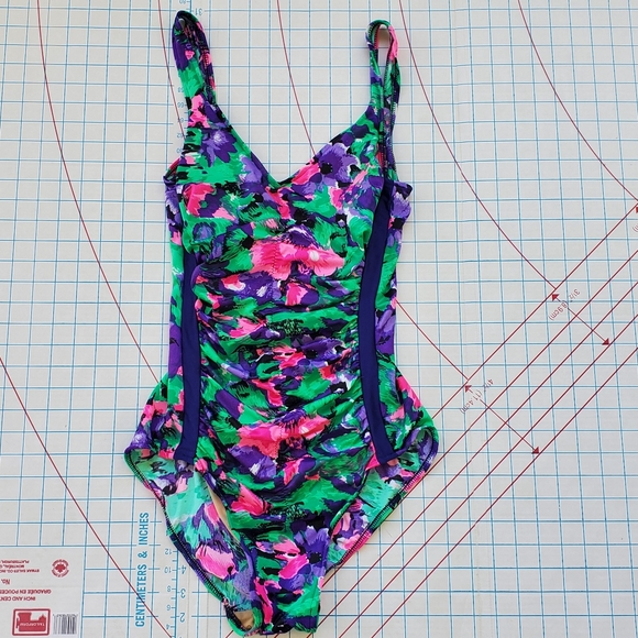 Maxine Of Hollywood Baithing Swim Suit One Piece Women's 12 Floral Y2K 1990s - Picture 1 of 8